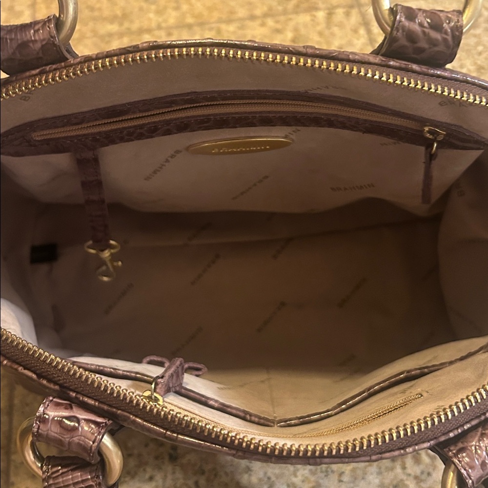 Brahmin Brown Crocodile-Embossed Handbag - Picture 3 of 7